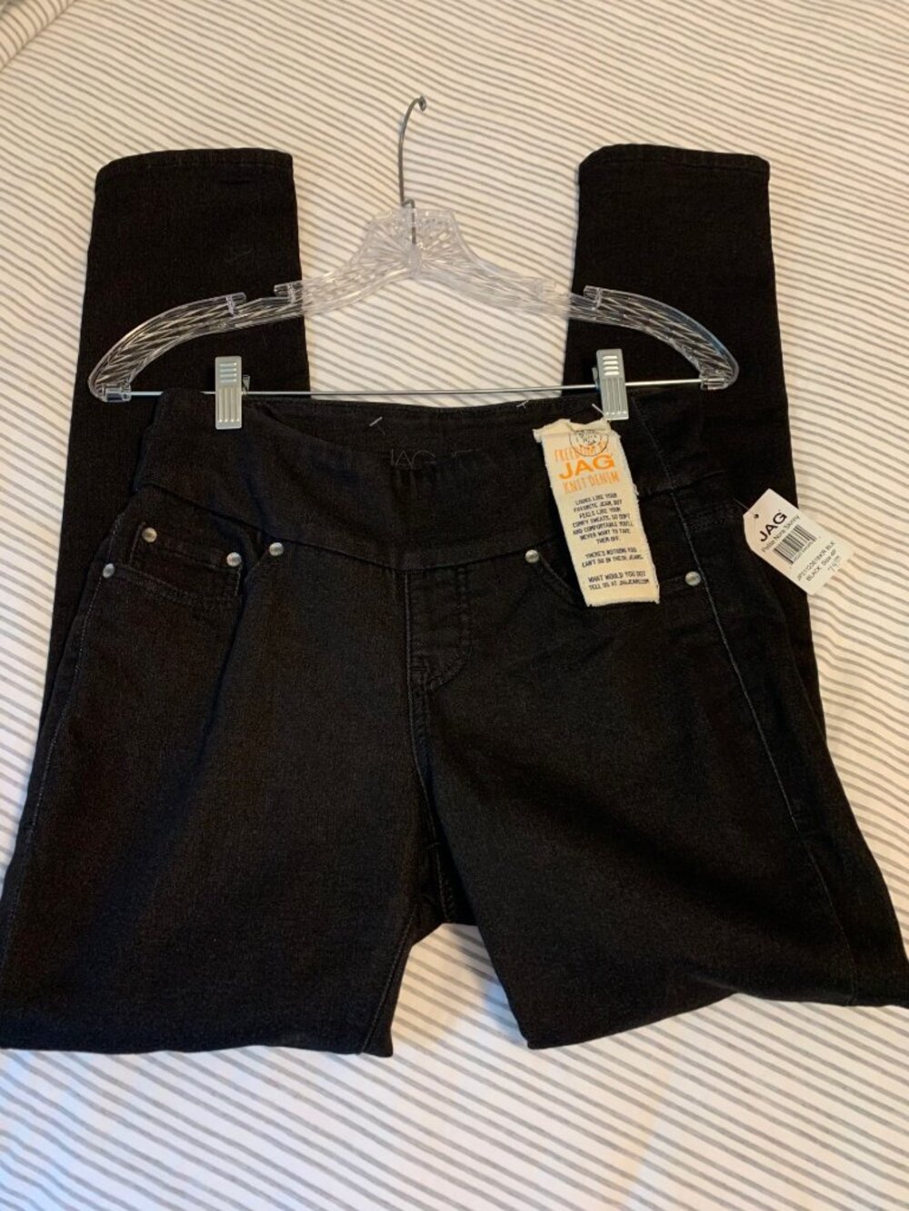 JAG Nora Skinny Knit Denim Pullon Jean Black 4Petite NWT